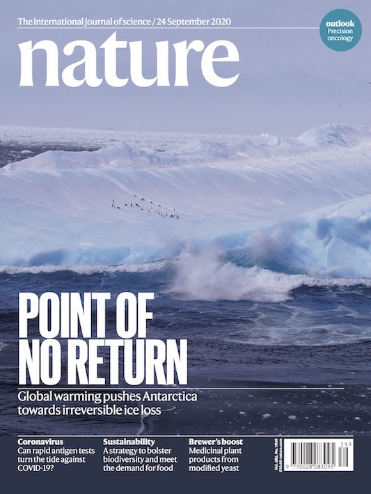 Front cover of Nature journal